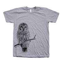 Owl Graphic T-Shirt: Unisex Cotton Bird Lover Tee