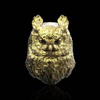 18K Yellow Gold Plated Owl Lapel Pins, Bird Men's Brooch, Anniversary Gift, Gift For Him, Groom 