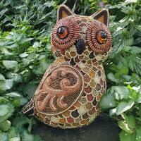 Iris Copper Beaded Owl