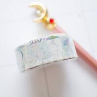 Shinzi Katoh Sleepy Animals Cat Owl rainbow & silver foil washi tape/masking tape/planner/journa