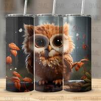Baby Owl Sublimation Tumbler Design Downloads 20 oz Skinny Tumbler Wrap Straight & Tapered Digit