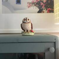 Owl Figurine from the 1960s, Basil Matthews Studio, Porcelain Bird Statue, Handpainted Owl made in E