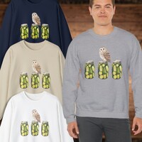 Owl pickles jar Unisex Heavy Blend™ Crewneck Sweatshirt ideal gift for pickles lover who adore