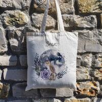 Personalised Owl Tote Bag, Large Owl Shopping Bag, Gift for Wildlife Lover, Uni Bag, Large Book Bag,