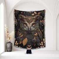 Sacred Owl Throw Blanket: Artistic Woven Blanket, Boho Blanket, Tapestry, Woven Wall Hanging, Boho T