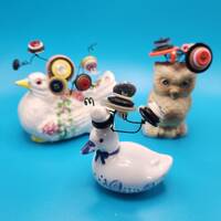 Vintage Button Bouquets, Duck and Owl available