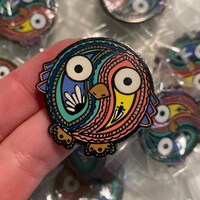 10 Pack Paisley Hoot Pin - Owl Lapel Pin - Owl Pin - Owl Hat Pin - Paisley Owl Pin - Owl Enamel Pin 