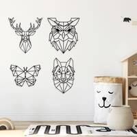 Head of Deer Wolf Butterfly Owl laser cut svg dxf files wall sticker silhouette template cnc cutting