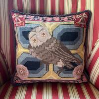 Needlepoint Owl Pillow - Decorative/Throw Pillow