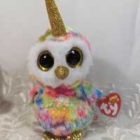 Ty Beanie Boo - Enchanted The Owl Unicorn (6in) Non-mint Hang Tag