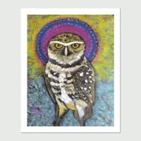 8x10 PRINT "Owl Mantra", by Rhett Regina Owings, art print from an original pastel paintin