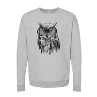 Owl Sweatshirt: Unisex Fleece Crewneck with Bird Design