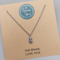 Owl Necklace – Tibetan Silver Owl Pendant, Wisdom and Knowledge Jewellery, Graduation Gift, Sy