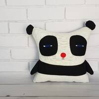Pillow Owl Just like Panda , Cushion Owl, Owl panda pillow / 35x35cm / Owl Kawaii, funny owl cushion