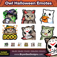 Owl Halloween Twitch Emotes Spooky Sip Devil Ghost Pumpkin Boo Jason Knife Zombie Derp Youtube Emote