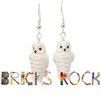Owl - Earrings made with LEGO® - White or Brown