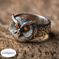 Sterling Silver owl  Ring, Pet ring, owl totem ring, owl lover gift, Animal Jewelry, Handmade silver