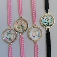 35 Colours,  Panda, Pig, Fish, Cat, Owls Love Bracelets, Friendships Bracelet (A-57)