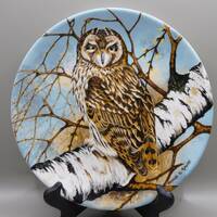 Short-eared Owl, Coalport Bone China Collectors Plates, from The Wise Owl series, by Michael Sawdy.