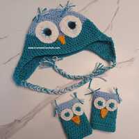 Crochet Owl Hat: Colorful Knit Beanie with Braids