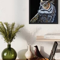 Acrylic Painting &ldquo;Great Horned Owl&rdquo;