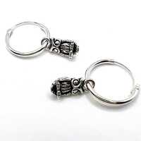 Oxidized Owl Hoop Earrings: Witchy Spirit Animal Jewelry, 925 Sterling