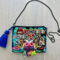 Owl Crossbody Bag: Sequin Boho Purse with Tassel