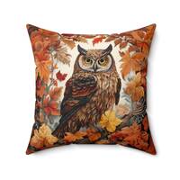 Owl Pillow, Faux Suede Pillow, Autumn Decor, Fall Home Decor, Farmhouse Decor, Fall Pillow, Holiday 