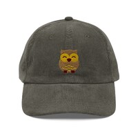 Kawaii Owl Hat (Embroidered Vintage Corduroy Cap) Cute Halloween Hats