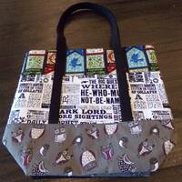 Harry Potter Themed Tote Bag - Owls, Daily Prophet, House Logos - Pocket - Lined - Handmade - Custom