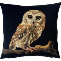 Owl Pillow Cover - Owl Gift - Owl Cushion Cover - 18x18 Belgian Tapestry Cushion - Forest Decor - Bo