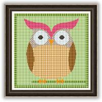 Owl Patchwork Cross Stitch Pattern - Few Colors