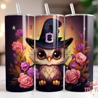 Cute Baby Owl Tumbler Wrap Owl Adorable Sorcerer 20oz Skinny Tumbler Sublimation Design Straight And