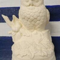 Ceramic bisque unpainted, ready for you to paint ceramic bisque owl. Bisque owl. Halloween owl.