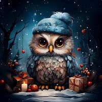 Cute Baby Owl -  upholstery velvet panel - fabric for a pillowcase - different sizes