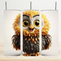 Tumbler Wraps, envoltura de vasos de peque&ntilde;o Buho, Impresion digital, descarga digital instan