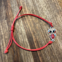 Super cute red adjustable owl bracelet!