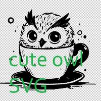 Charming Café Owl SVG PDF - Cute Coffee-Loving Owl Vector Design for Cricut & Silhouette 