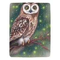 Rustic Owl Ultra-Soft Micro Fleece Blanket 60" x 80"  | Cabin Blanket | Cabin Throw | Wild