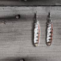 Barn Owl Feather - Enamel Earings