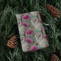 Earthtone Owl Wrapping Paper, Beautiful Owl Wrapping Paper, Premium Owl Gift Wrap For Owl Lover, Spo