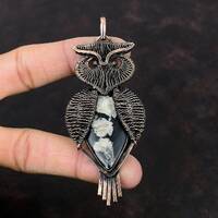 Chrysanthemum Pendant Copper Wire Wrapped Gemstone Pendant Chrysanthemum Jewelry Wonderful Owl Penda