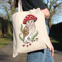 Foraging Familiars Owl Cream Tote Bag