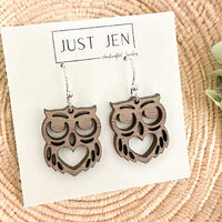 Owl Earrings // Walnut Wood // Statement Earrings // Gift for Her