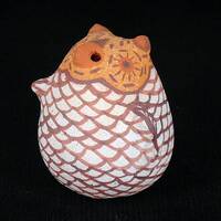 Zuni Pottery Owl Handmade Small Miniature Polychrome Owl Erma Kallestewa Homer Native American - Sig