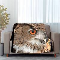 Eagle Owl Plush Fleece Blanket Throw