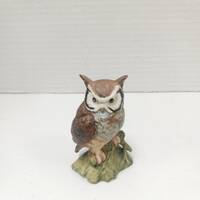 Vintage Lefton Northern White-faced Owl Figurine: Fall Decor