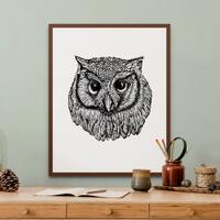 Owl Art Print (Athene Noctua) INSTANT DOWNLOAD. A symbol of wisdom, science and strategy. Digitized 