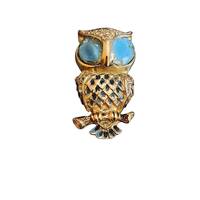 Vintage Unsigned Coro Owl Duette Fur Clip with Flawed Glass Eyes (A2708)