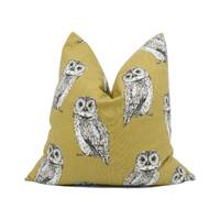 Prestigious - Tawny Owl - Tawny - Playful Bright Modern Owl Cushion Cover - Handmade Throw Pillow - 